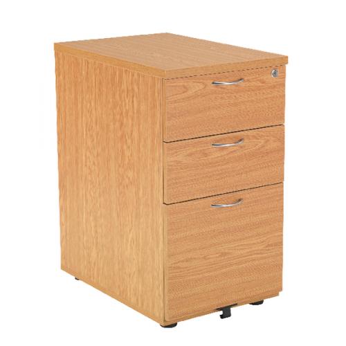 First Desk High Pedestal 3 Drawer 800mm Deep Oak Kf74912 Kf74912