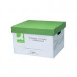 Q-Connect Extra Strong Business Storage Box W327xD387xH250mm Green and White (10 Pack) KF75007 KF75007
