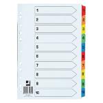 Q-Connect 1-10 Index Extra Wide Reinforced Multi-Colour Tabs KF76984 KF76984