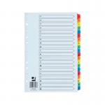 Q-Connect 20 Part A-Z Index Extra Wide Reinforced Multi-Colour Tabs KF76986 KF76986