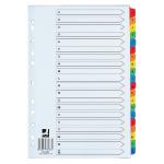 Q-Connect 20 Part A-Z Index Extra Wide Reinforced Multi-Colour Tabs KF76986 KF76986