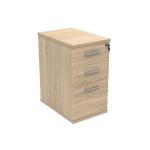 Astin 3 Drawer Desk High Pedestal Lockable 480x680x745mm Canadian Oak KF77715 KF77715