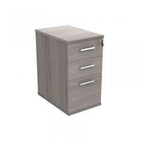 VOW Astin 3 Drawer Desk High Pedestal Lockable 404x600x730mm Alaskan Grey Oak KF77717 KF77717