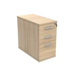 Astin 3 Drawer Desk High Pedestal Lockable 480x880x745mm Canadian Oak KF77719 KF77719