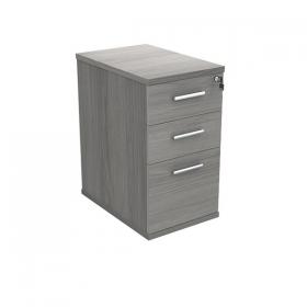 Astin 3 Drawer Desk High Pedestal Lockable 480x880x745mm Alaskan Grey Oak KF77721 KF77721