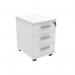 Astin 3 Drawer Mobile Under Desk Pedestal 400x500x590mm Arctic White KF77727 KF77727