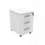 VOW Astin 3 Drawer Mobile Under Desk Pedestal 400x500x590mm Arctic White KF77727 KF77727