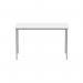 Astin Rectangular Multipurpose Table 1200x600x730mm Arctic White/Silver KF77740 KF77740