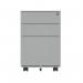 Astin 3 Drawer Mobile Under Desk Steel Pedestal 480x580x610mm Silver KF77748 KF77748