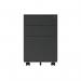 Astin 3 Drawer Mobile Under Desk Steel Pedestal 480x580x610mm Black KF77750 KF77750