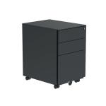 Astin 3 Drawer Mobile Under Desk Steel Pedestal 480x580x610mm Black KF77750 KF77750