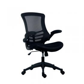 Jemini Jaya Mesh Back Chair with Folding Arms 680x670x1070mm Black KF77784 KF77784