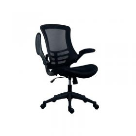 VOW Jemini Jaya Mesh Back Chair with Folding Arms 680x670x1070mm Black KF77784 KF77784