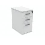 Polaris 3 Drawer Desk High Pedestal 404x600x730mm Arctic White KF77876 KF77876