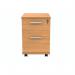 Polaris 2 Drawer Mobile Under Desk Pedestal 404x500x595mm Norwegian Beech KF77882 KF77882