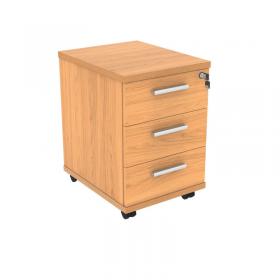 Polaris 3 Drawer Mobile Under Desk Pedestal 404x500x595mm Norwegian Beech KF77883 KF77883