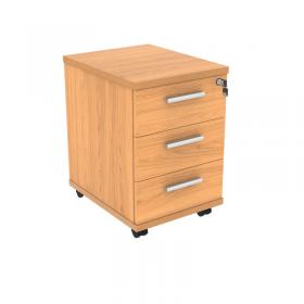 VOW Polaris 3 Drawer Mobile Under Desk Pedestal 404x500x595mm Norwegian Beech KF77883 KF77883