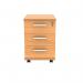 Polaris 3 Drawer Mobile Under Desk Pedestal 404x500x595mm Norwegian Beech KF77883 KF77883