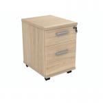 VOW Polaris 2 Drawer Mobile Under Desk Pedestal 404x500x595mm Canadian Oak KF77884 KF77884