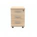 Polaris 3 Drawer Mobile Under Desk Pedestal 404x500x595mm Canadian Oak KF77885 KF77885