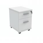 Polaris 2 Drawer Mobile Under Desk Pedestal 404x500x595mm Arctic White KF77886 KF77886