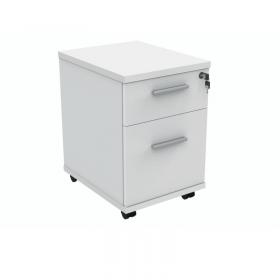 VOW Polaris 2 Drawer Mobile Under Desk Pedestal 404x500x595mm Arctic White KF77886 KF77886