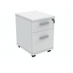 Polaris 2 Drawer Mobile Under Desk Pedestal 404x500x595mm Arctic White KF77886 KF77886