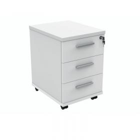 Polaris 3 Drawer Mobile Under Desk Pedestal 404x500x595mm Arctic White KF77887 KF77887