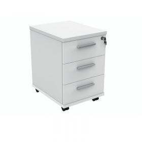 VOW Polaris 3 Drawer Mobile Under Desk Pedestal 404x500x595mm Arctic White KF77887 KF77887