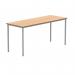 Polaris Rectangular Multipurpose Table 1600x600x730mm Norwegian Beech/Silver KF77891 KF77891