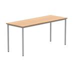 Polaris Rectangular Multipurpose Table 1600x600x730mm Norwegian Beech/Silver KF77891 KF77891