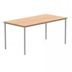 Polaris Rectangular Multipurpose Table 1600x800x730mm Norwegian Beech/Silver KF77893 KF77893