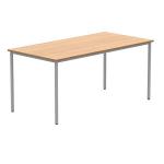 Polaris Rectangular Multipurpose Table 1600x800x730mm Norwegian Beech/Silver KF77893 KF77893
