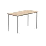 Polaris Rectangular Multipurpose Table 1200x600x730mm Canadian Oak/Silver KF77894 KF77894