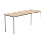 Polaris Rectangular Multipurpose Table 1600x600x730mm Canadian OakSilver KF77895 KF77895