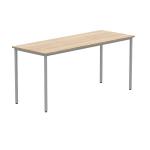 Polaris Rectangular Multipurpose Table 1600x600x730mm Canadian Oak/Silver KF77895 KF77895