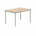 Polaris Rectangular Multipurpose Table 1200x800x730mm Canadian Oak/Silver KF77896 KF77896