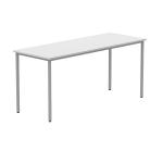 Polaris Rectangular Multipurpose Table 1600x600x730mm Arctic White/Silver KF77899 KF77899