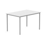Polaris Rectangular Multipurpose Table 1200x800x730mm Arctic White/Silver KF77900 KF77900