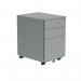 Polaris 3 Drawer Mobile Under Desk Steel Pedestal 480x680x580mm Silver KF77906 KF77906