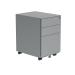 Polaris 3 Drawer Mobile Under Desk Steel Pedestal 480x610x580mm Silver KF77906 KF77906