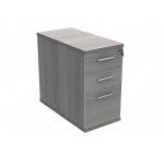 Polaris 3 Drawer Desk High Pedestal 404x800x730mm Alaskan Grey Oak KF78024 KF78024