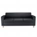 Jemini Iceberg 3 Seater Sofa 1930x750x800mm Wooden Feet Polyurethane Black KF78028 KF78028