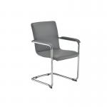 Arista Stratus Visitor Chair Leather Look 575x570x890mm Grey KF78050 KF78050