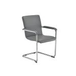 Arista Stratus Visitor Chair Leather Look 575x570x890mm Grey KF78050 KF78050