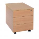 Serrion 3 Drawer Mobile Pedestal 400x450x550mm Beech KF78098 KF78098