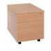 A photograph of the Serrion Mobile Pedestals Serrion 2 Drawer Mobile Pedestal shows a sleek and compact design in a warm beech finish. The 400x450x550mm size makes it easy to fit into any office space, while the two drawers provide ample storage for files and supplies. The clean lines and modern aesthetic make it a great addition to any workspace.