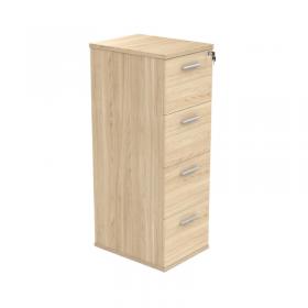 Polaris 4 Drawer Filing Cabinet 460x600x1358mm Canadian Oak KF78106 KF78106