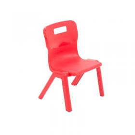 Titan One Piece Classroom Chair 360x320x513mm Red (Pack of 10) KF78536 KF78536