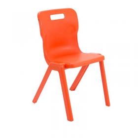 Titan One Piece Classroom Chair 482x510x829mm Orange (Pack of 10) KF78586 KF78586